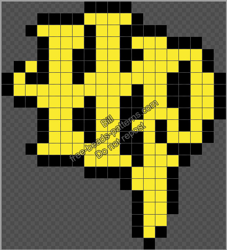 Harry Potter logo free Hama Beads Perler Photopearls black and yellow 19x21