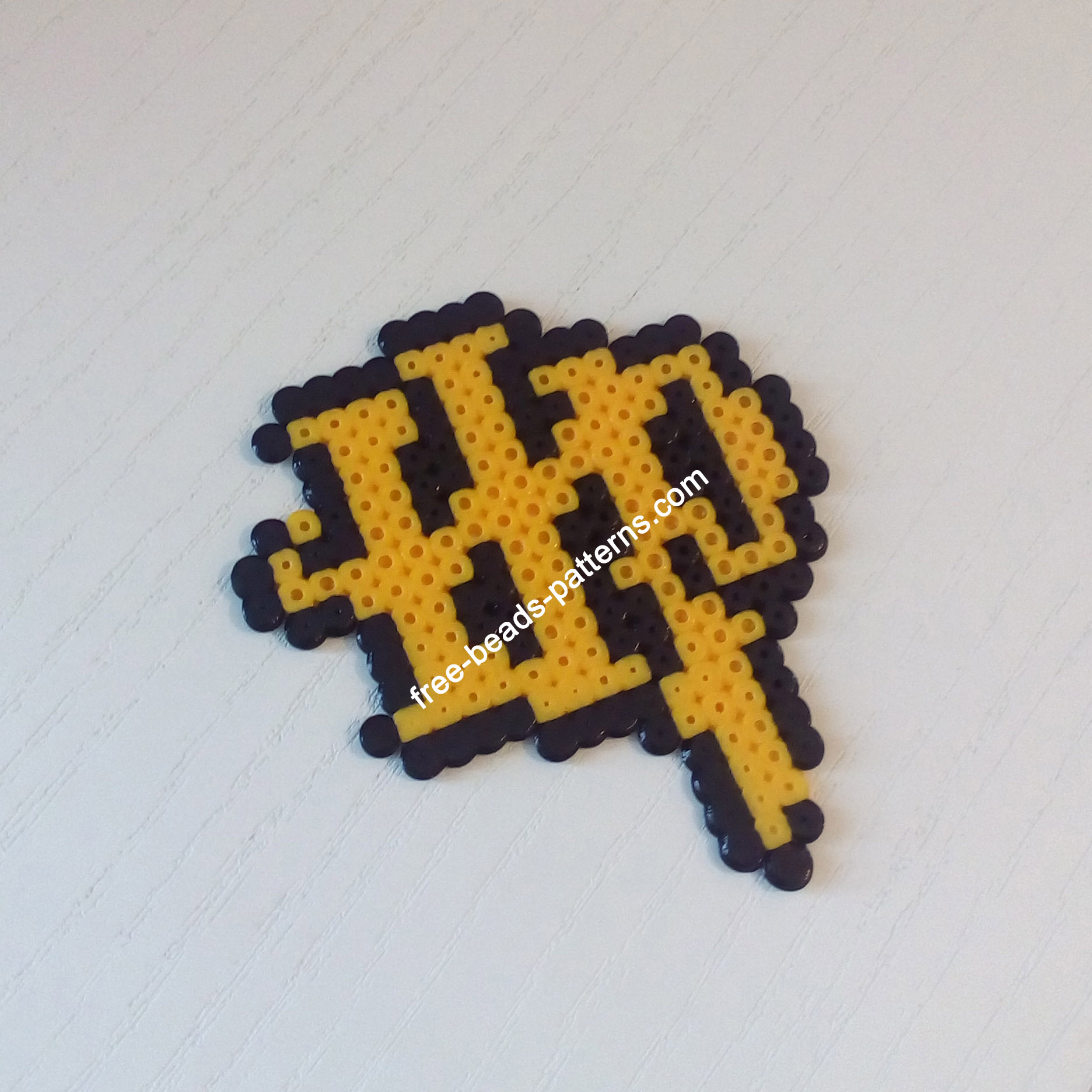 Harry Potter yellow and black logo Hama Beads Perler Artak