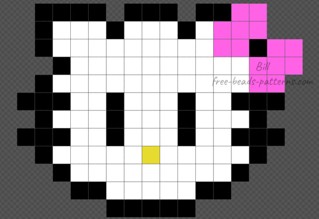 Hello Kitty Hama Beads pixel art 16x12