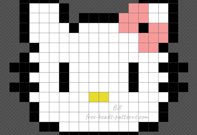 Hello Kitty fuse beads Hama Beads tutorial 18x15