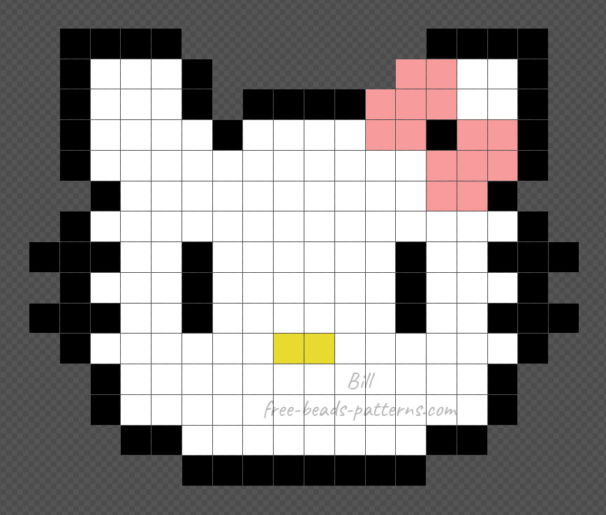 Hello Kitty fuse beads Hama Beads tutorial 18x15
