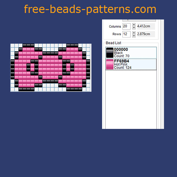 Hello Kitty pink bow free small perler beads pattern Hama Beads necklace idea