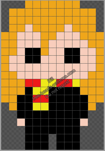 Hermione chibi Harry Potter character free Perler Beads Hama beadsprite pattern 13x19