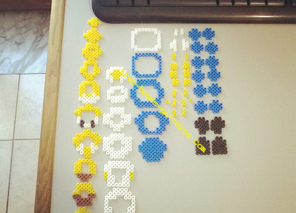 Homer Simpson 3D Hama Beads perler beads pixelart work photos (3)