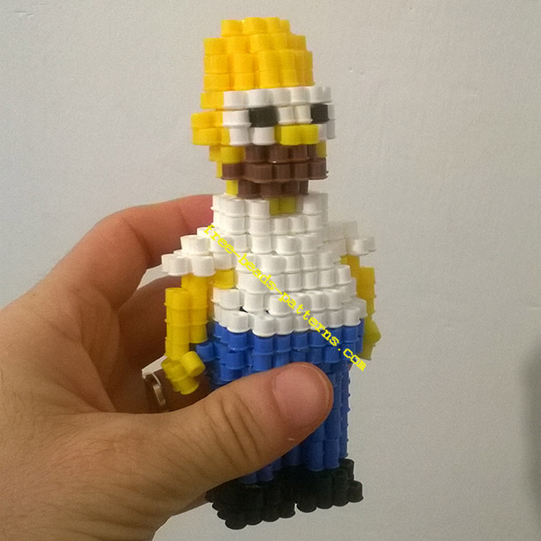 Homer Simpson 3D Hama Beads perler beads pixelart work photos (7)