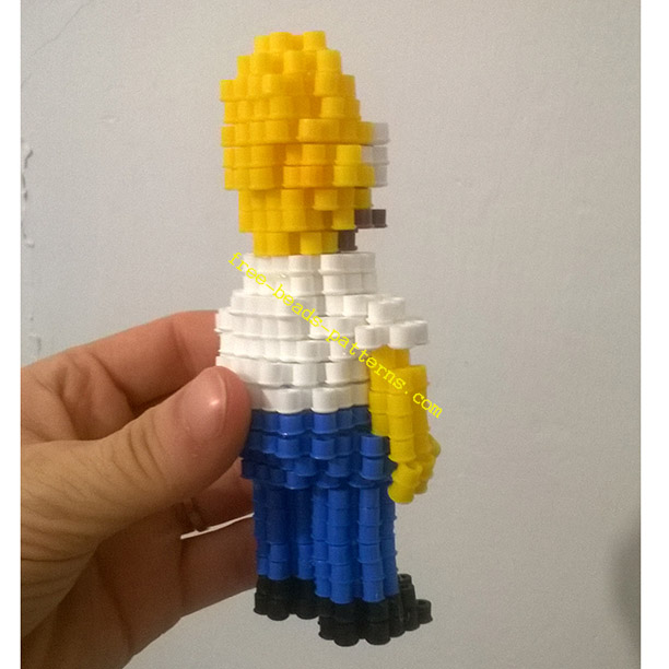 Homer Simpson 3D Hama Beads perler beads pixelart work photos (8)