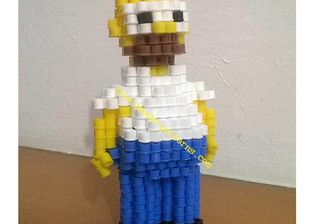 Homer Simpson 3D Hama Beads perler beads pixelart work photos (9)