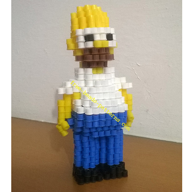 Homer Simpson 3D Hama Beads perler beads pixelart work photos (9)