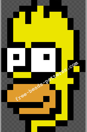 Homer Simpson free hama beads iron beads pattern