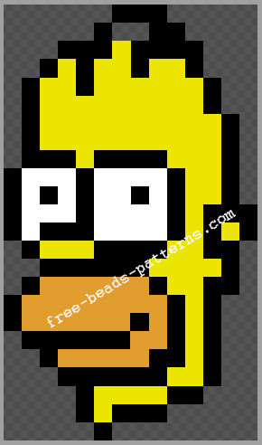 Homer Simpson free hama beads iron beads pattern