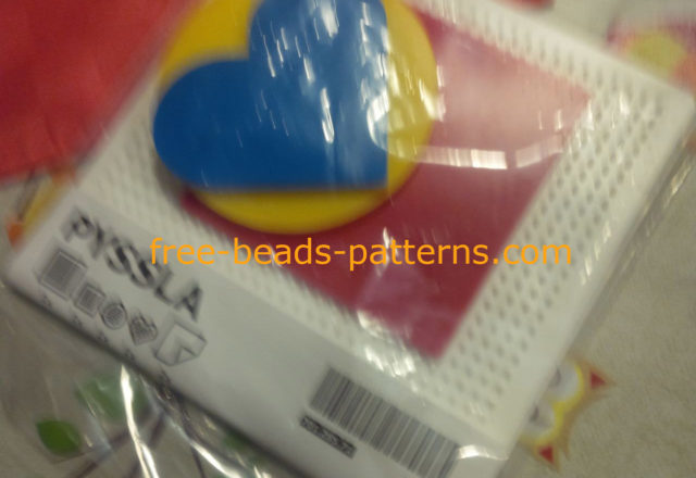 Ikea Pyssla beads different pegboard types square heart round