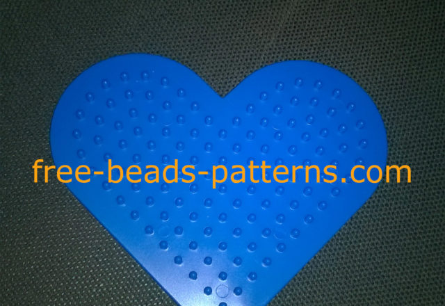 Ikea Pyssla perler beads blue heart shape pegboard photo
