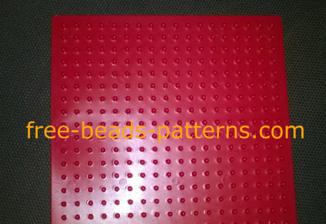 Ikea Pyssla perler beads red small square pegboard photo