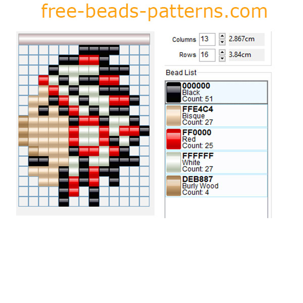 Indian face small perler beads with Hama Beads Nabbi Quercetti Ikea Pyssla 13 x 16 5 colors