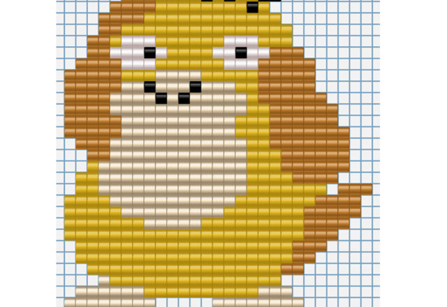 Iron beads pattern Pokemon 054 Psyduck