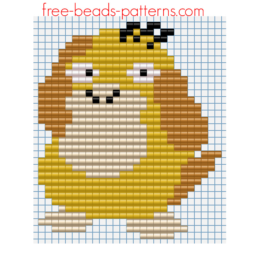 Iron beads pattern Pokemon 054 Psyduck