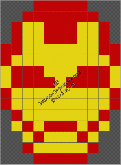 Ironman logo free pattern Marvel Heroes Hama Beads Perler Nabbi Beads 11x15