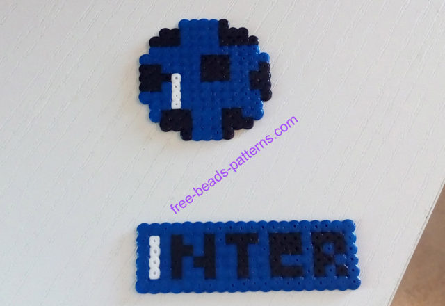 Italian soccer team Inter Hama Beads Artkal Perler work photos