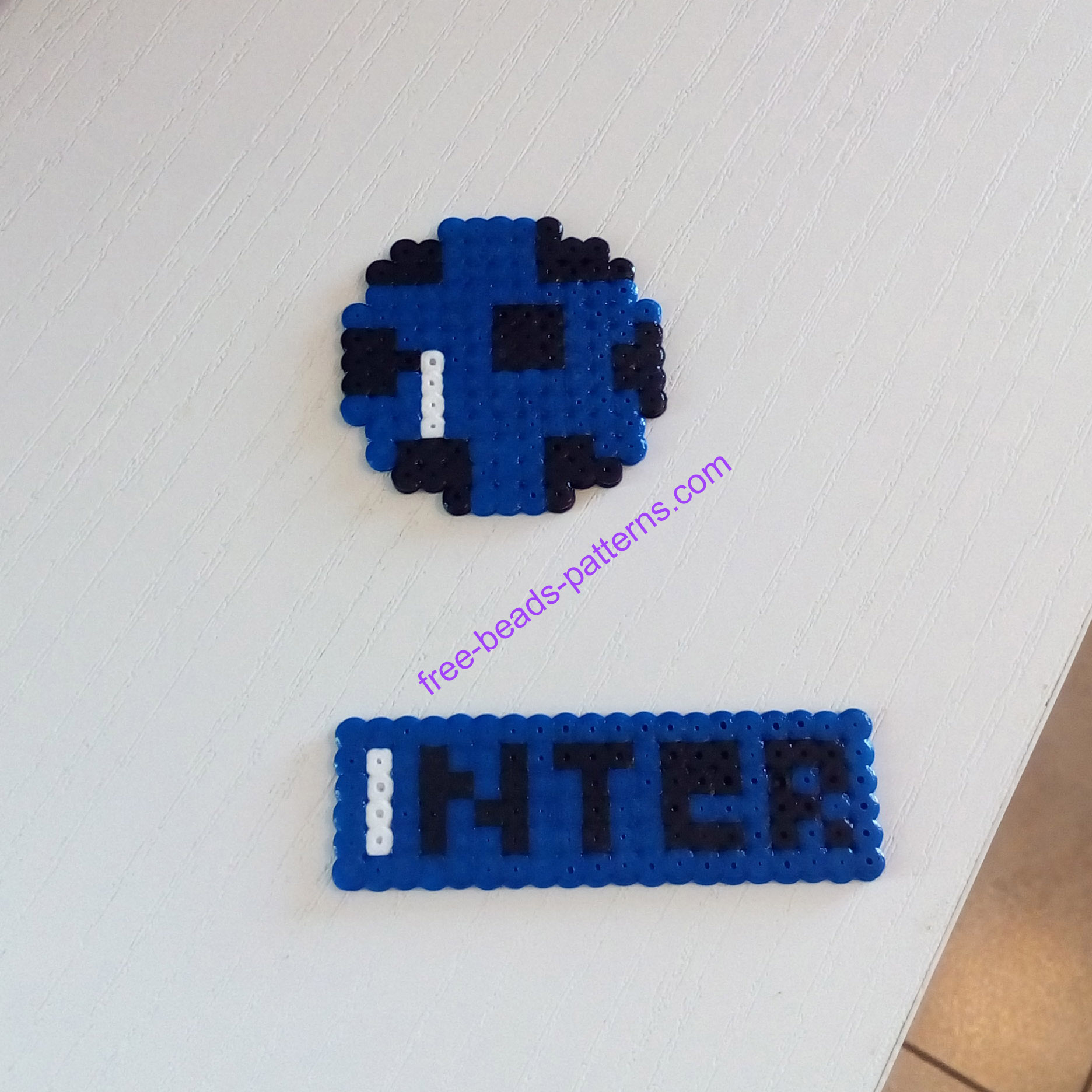 Italian soccer team Inter Hama Beads Artkal Perler work photos