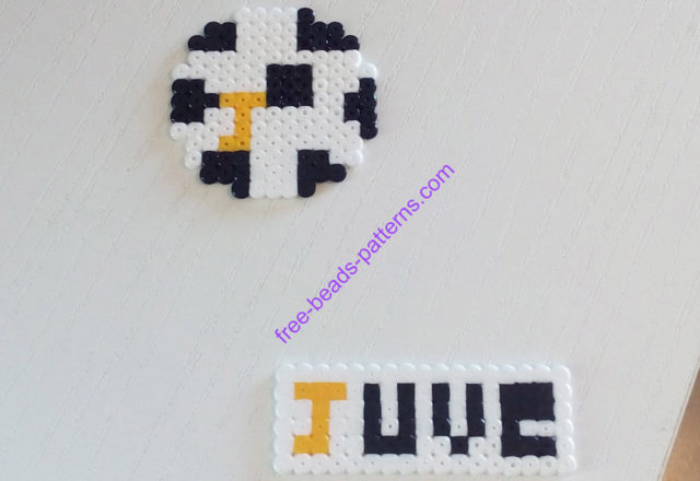 Italian soccer team Juventus Hama Beads Artkal Perler work photos