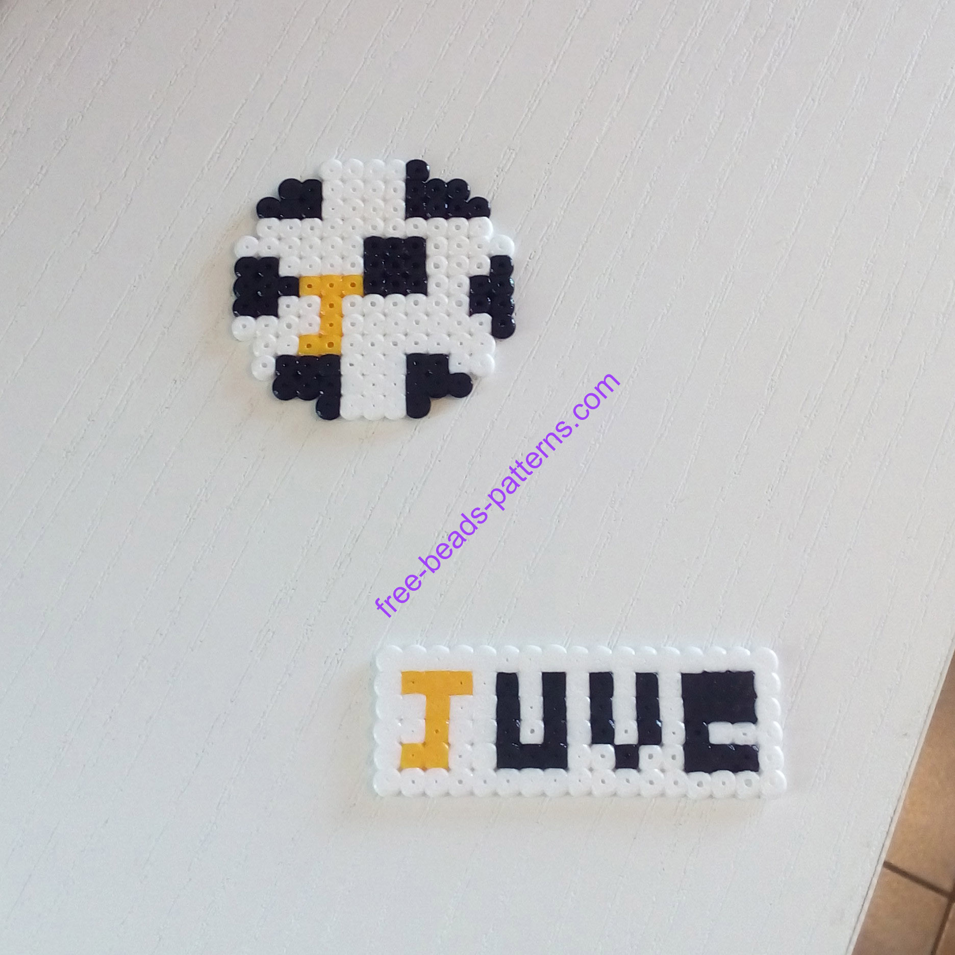 Italian soccer team Juventus Hama Beads Artkal Perler work photos