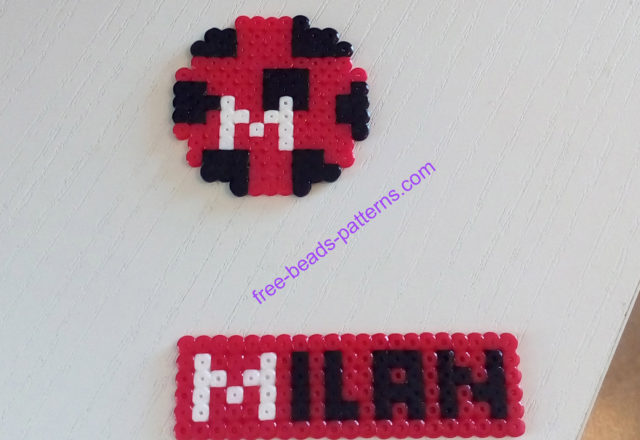 Italian soccer team Milan Hama Beads Artkal Perler work photos