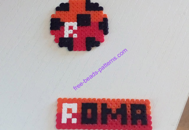 Italian soccer team Roma Hama Beads Artkal Perler work photos