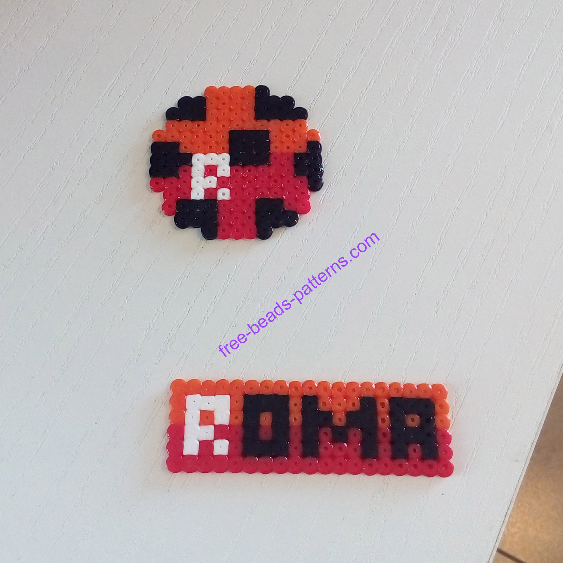 Italian soccer team Roma Hama Beads Artkal Perler work photos