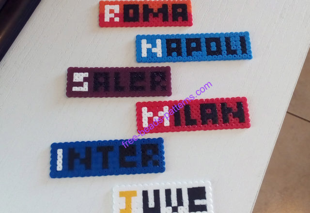 Italian soccer teams Hama Beads Artkal Perler work photos (1)