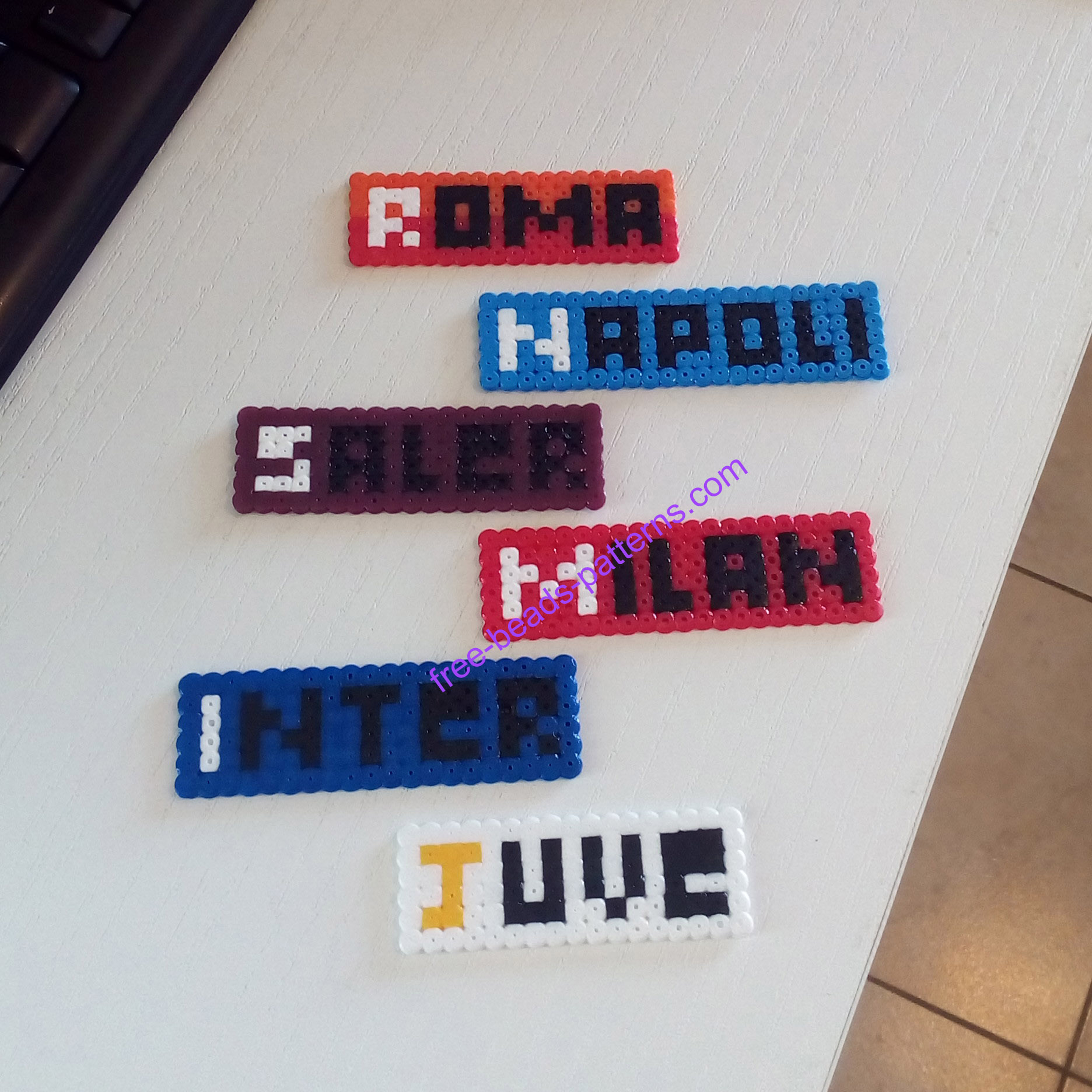 Italian soccer teams Hama Beads Artkal Perler work photos (1)