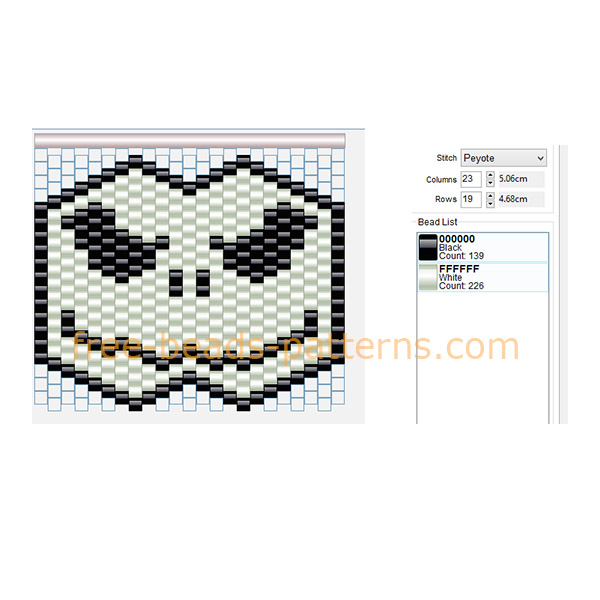 Jack Skellington mask free beads pattern download pony beads pixel beads