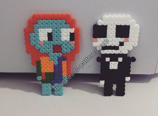 Jack and Sally Nightmare Before Christmas hama beads perler height 20 photos (3)