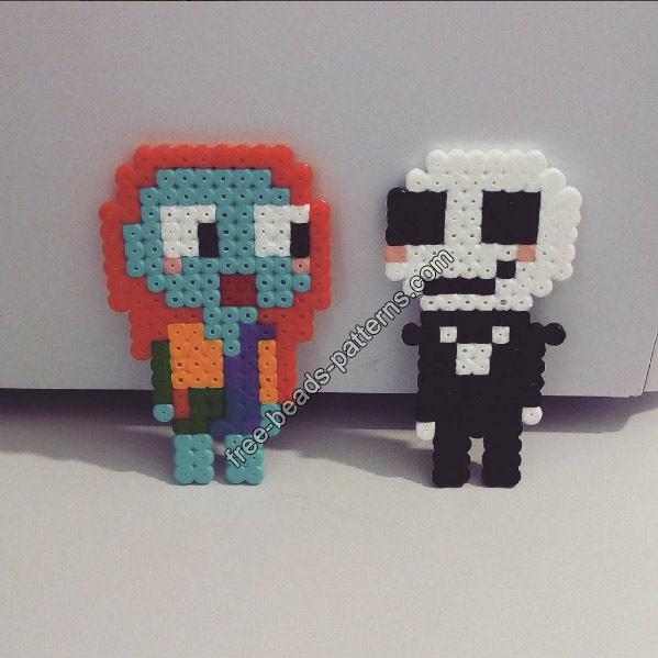 Jack and Sally Nightmare Before Christmas hama beads perler height 20 photos (3)