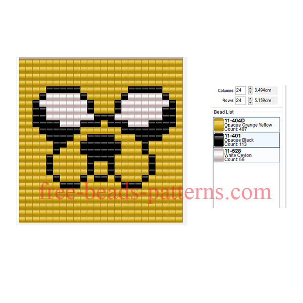 Jake Adventure Time character free perler beads Pyssla pattern for children