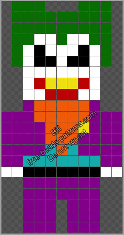 Joker free Perler Hama Artkal pattern 11x21