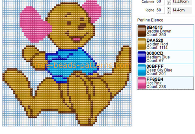 Kanga kangaroo Winnie The Pooh friend free Hama Beads beads pattern design