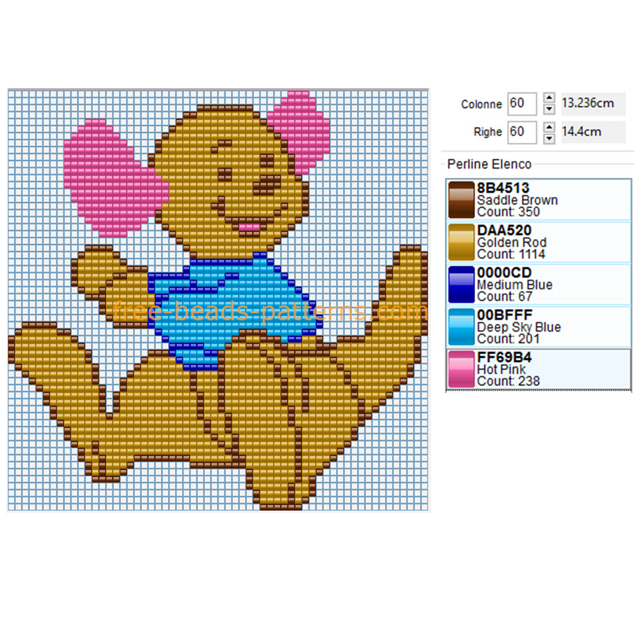 Kanga kangaroo Winnie The Pooh friend free Hama Beads beads pattern design