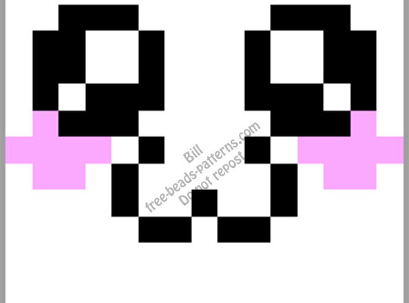 Kawaii face 1 free hama beads perler beads pattern 15x15