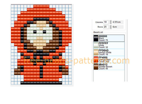 Kenny South Park cartoon character free perler beads pattern Hama Beads Pyssla