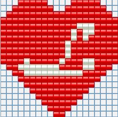Keychains hearts with initials all letters free perler beads Hama Beads pattern (12)