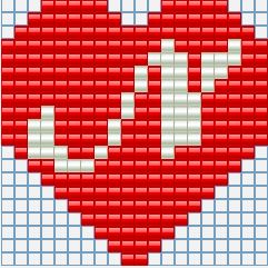 Keychains hearts with initials all letters free perler beads Hama Beads pattern (14)