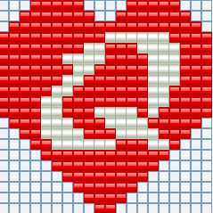 Keychains hearts with initials all letters free perler beads Hama Beads pattern (17)