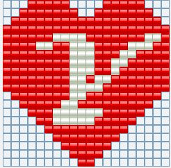 Keychains hearts with initials all letters free perler beads Hama Beads pattern (25)
