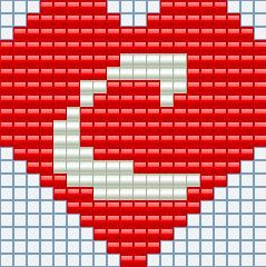 Keychains hearts with initials all letters free perler beads Hama Beads pattern (3)