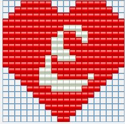 Keychains hearts with initials all letters free perler beads Hama Beads pattern (5)