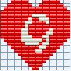 Keychains hearts with initials all letters free perler beads Hama Beads pattern (7)