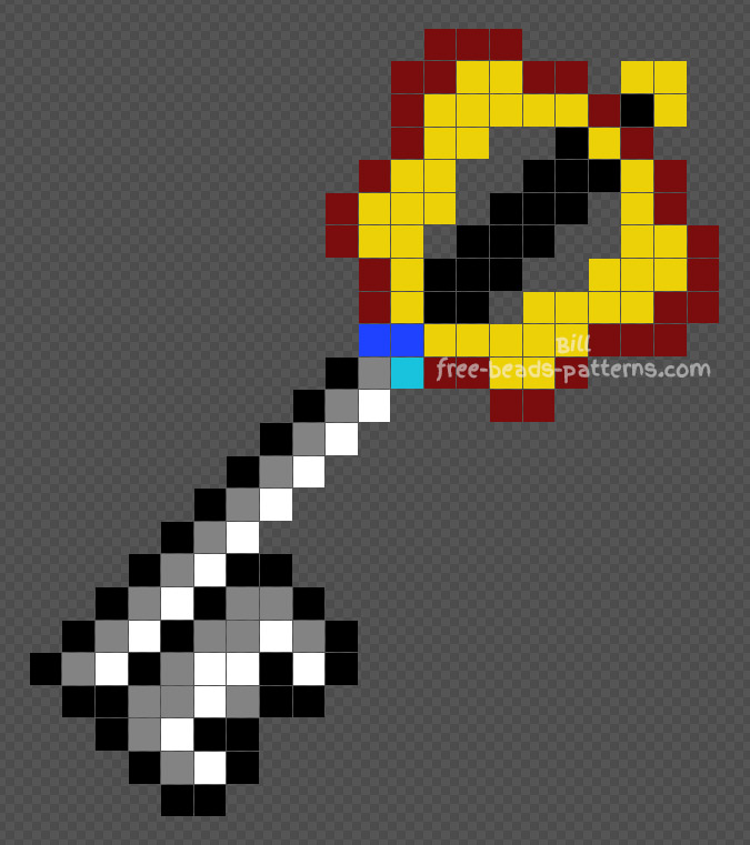 Kingdom Hearts Keyblade Hama Beads pattern 21x24