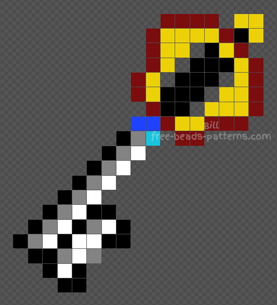 Kingdom Hearts Keyblade ironing beads Hama Beads design 17x19