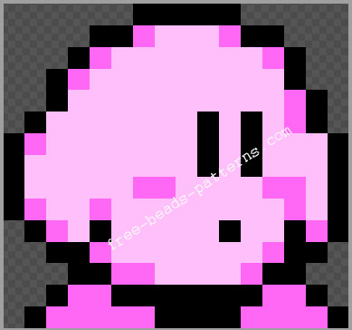 Kirby free perler beads melty beads pattern 8 bit