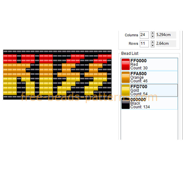 Kiss band logo free perler beads pattern Hama Beads fan keychain idea 24 x 11 4 colors